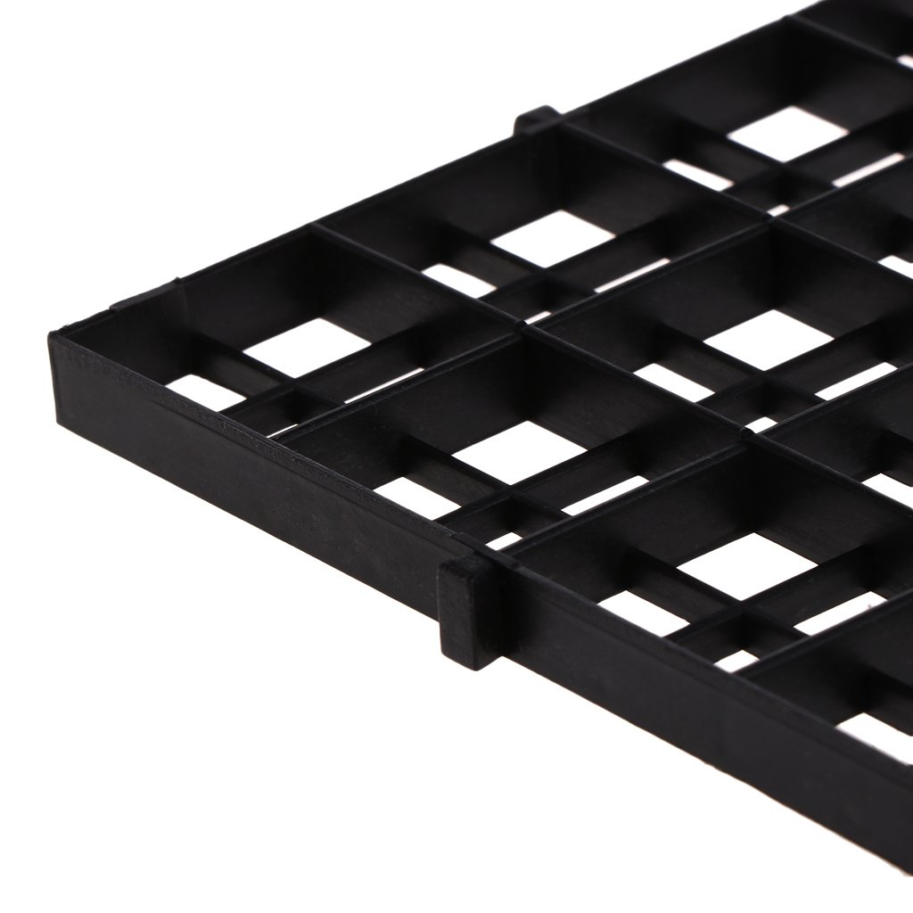 YS0911 Aquarium Divider Tray Plastic Grid Aquarium Egg Crate Light Diffuser Fish for Tank Bottom Filter Plate 12x12 Inches Aquarium Heater Light Thermometers Gravel Sand Decorations Fish, Black