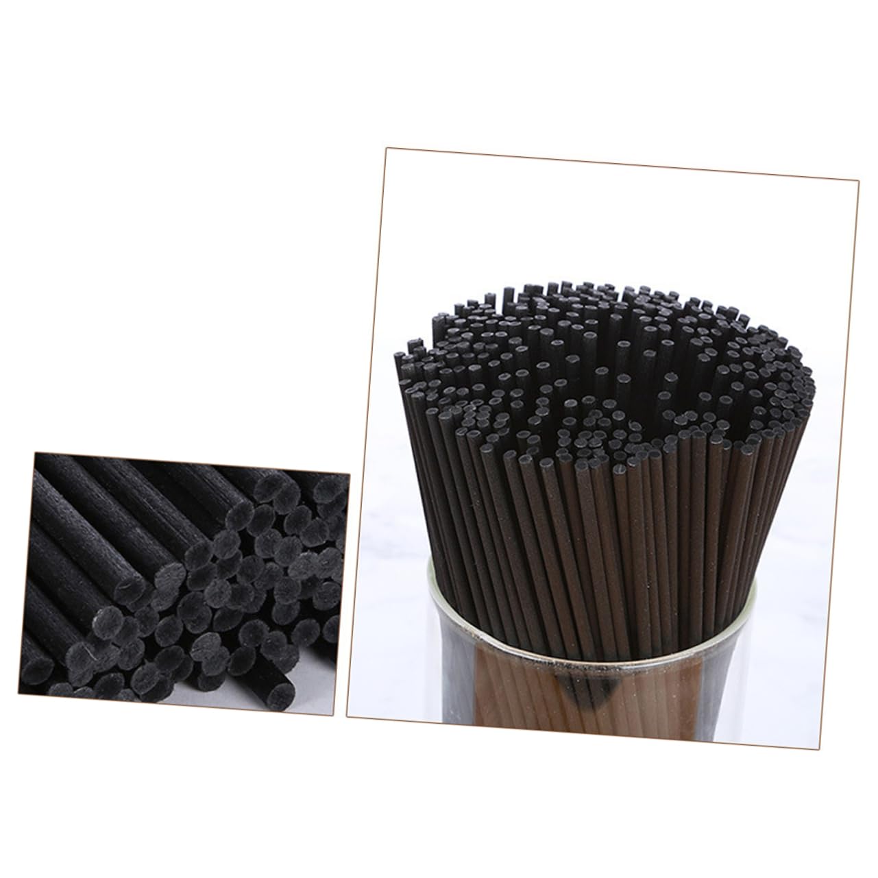 Luxshiny 80pcs Black Polyester Fiber Diffuser Sticks Replacement Rods for for Home Office Bathroom Use Fragrance Purify Air