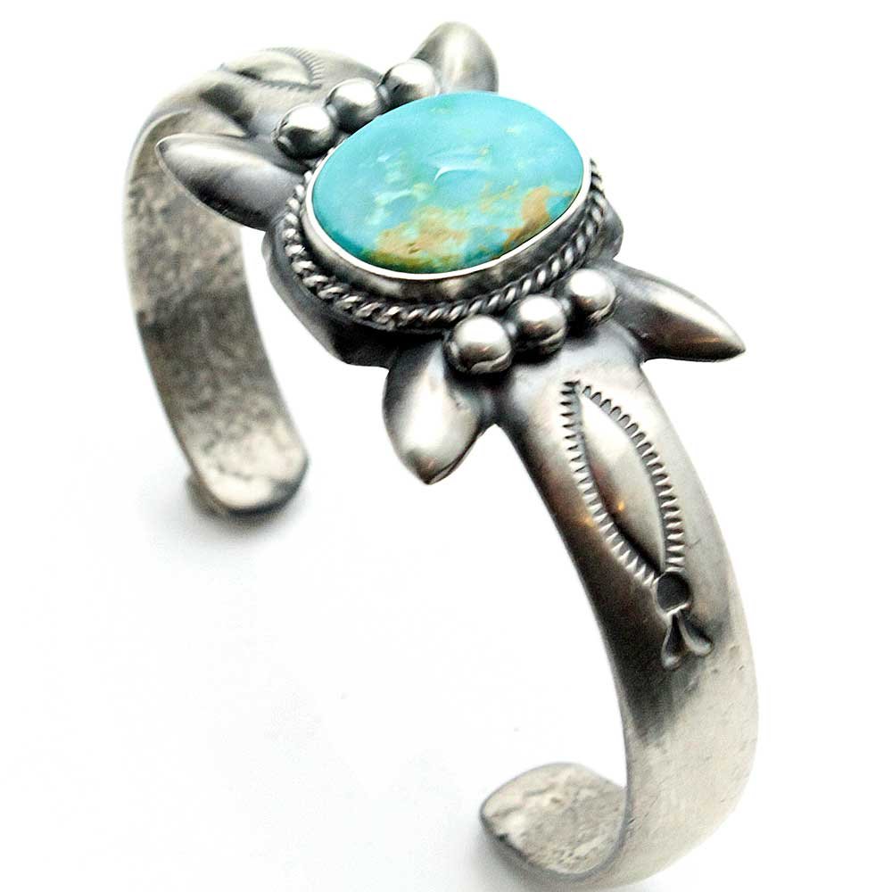 L7 EnterprisesNavajo Silver Bracelet with Turquoise by Bitsui