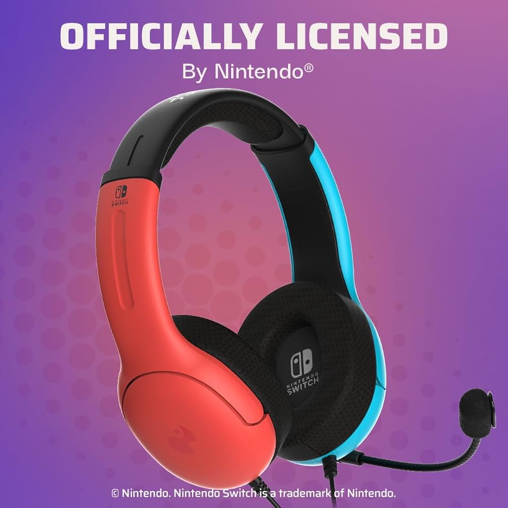 PDP AIRLITE Wired Headset: Neon Pop for Nintendo Switch