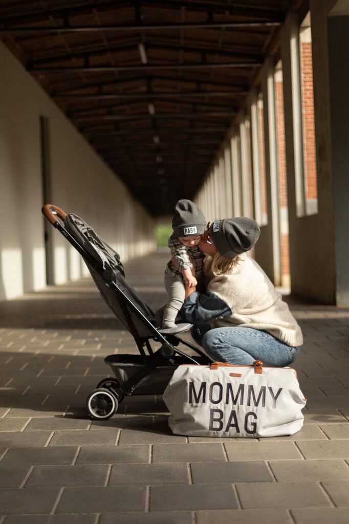 CHILDHOME Mommy Bag, bolso cambiador, maternidad, bolso de viaje, gran capacidad, cambiador, correa ajustable para el hombro, compartimentado, bolsillo termico, pasaje para la maleta