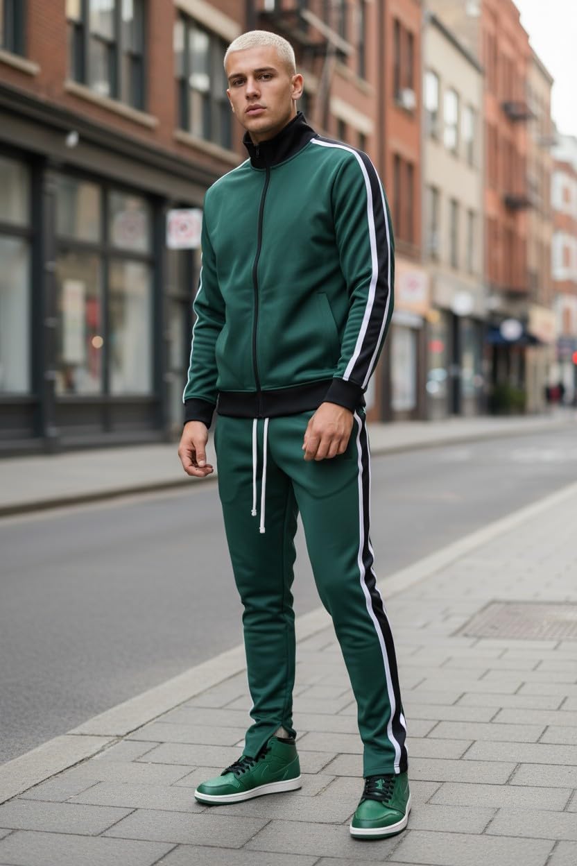 SCREENSHOT-Track Pants Basic Mens Premium Slim Fit Athletic Fitness Fashion Urban Lifestyle Streetwear Bottoms - Image 2