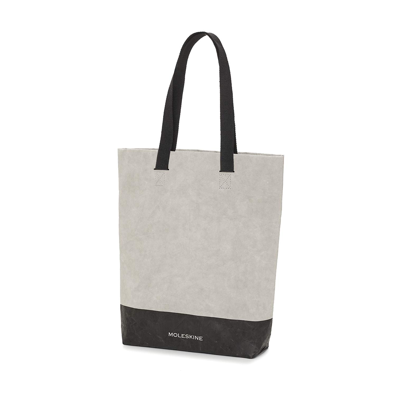 Moleskine Go Shopper White Customisable Paper Bag with Cotton Handles, 11 x 15.75 x 3.25 cm, Black