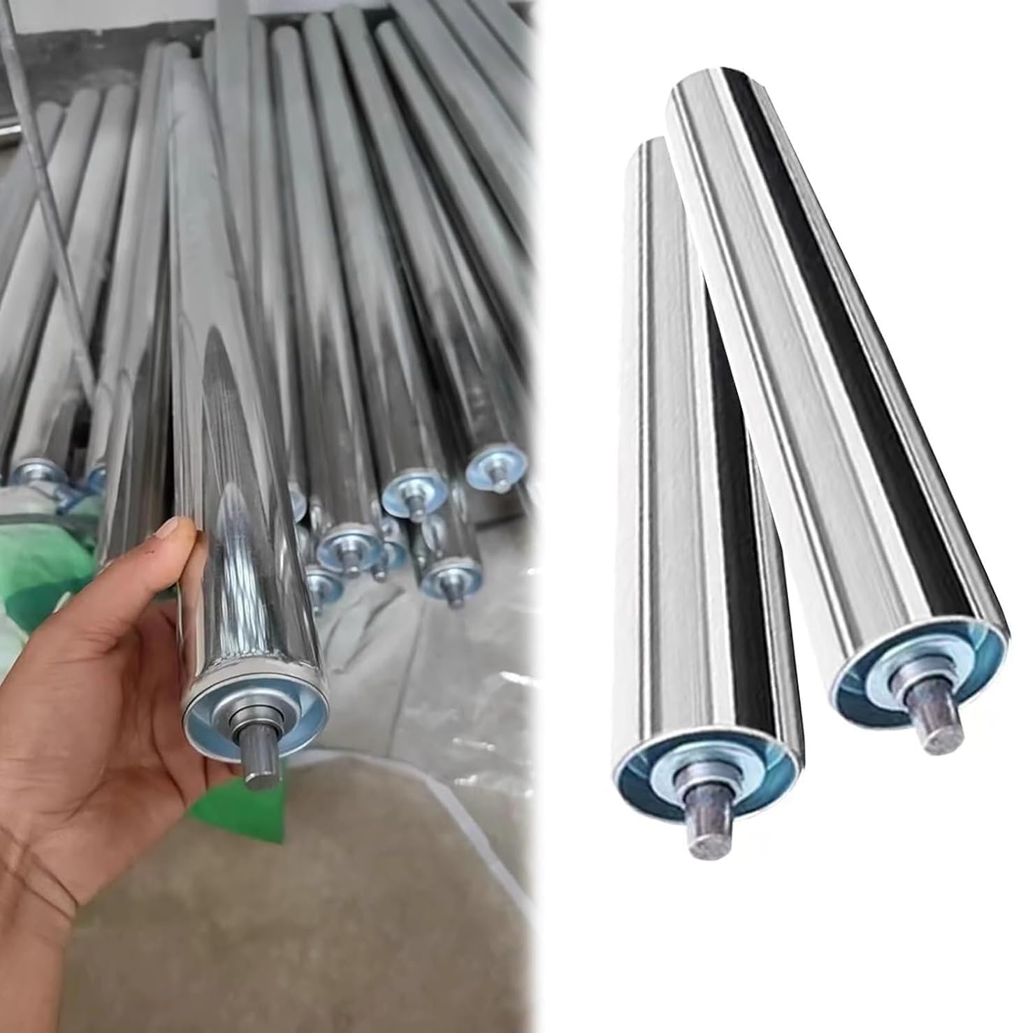 Industrielle Förderbandrollen • 2 Stück 6.1 cm Durchmesser (60mm) für Fabriken, Rasenmäher Förderband (D60mm/L940mm)