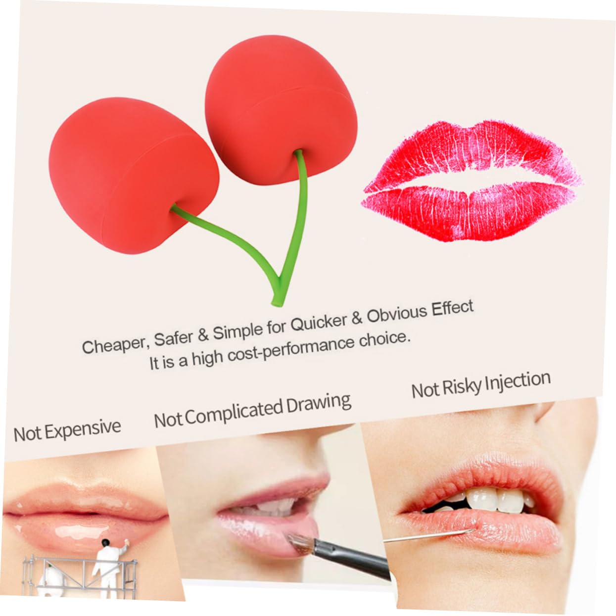 Beavorty 3pièces Dispositif Repulpant Pour Lèvres Cerise Enhanceur De Volume Outil De Beauté Pour Lèvres Pulpeuses