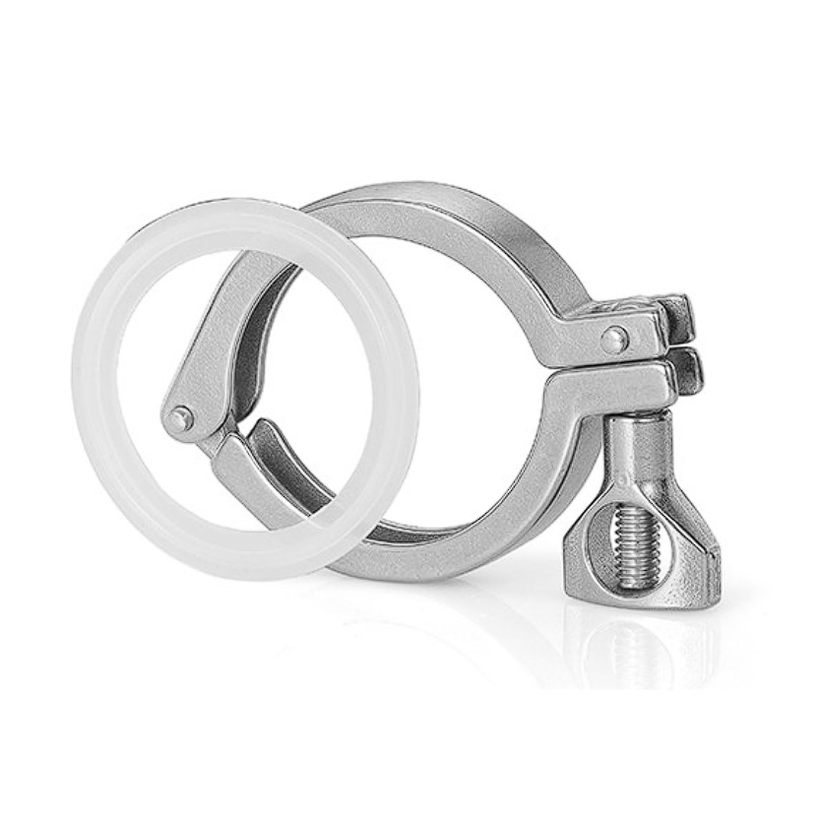 2 juegos de abrazaderas conexión rápida sanitarias acero inoxidable 304 con juntas silicona para tuberías φ38-108mm(Φ108 Chuck 119)