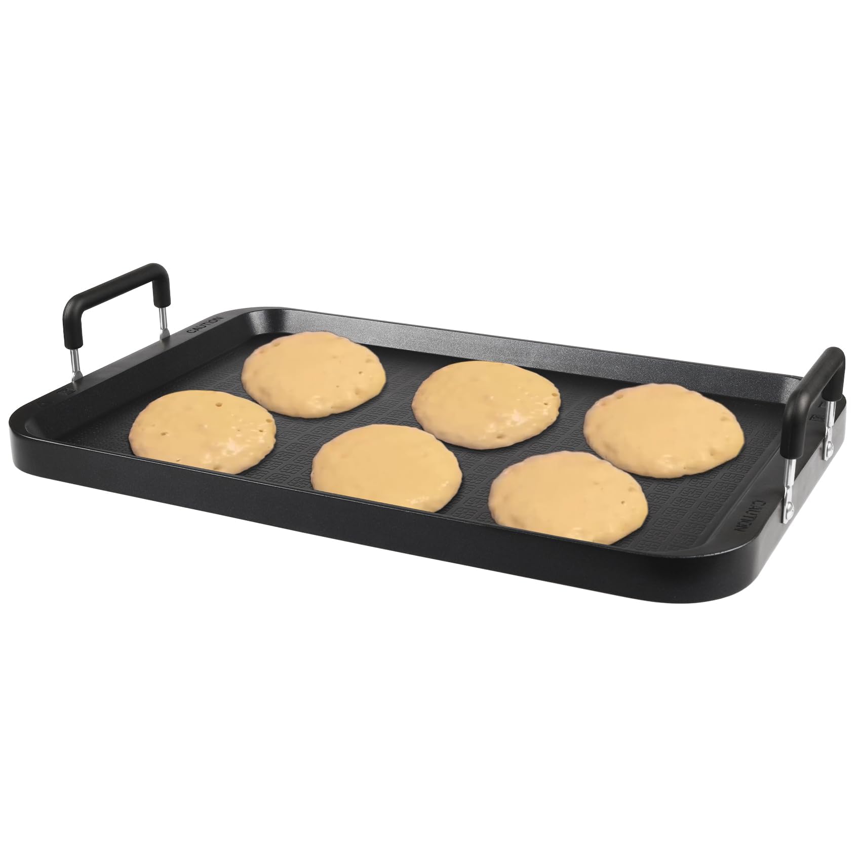 CukAid Flat Top Griddle, Aluminum, Black, Rectangular, 17" x 10.5" x 1" Non-Stick, Dishwasher Safe, Non-Warping, PTFE & PFOA-Free, Perfect for Gas & Electric Stovetops