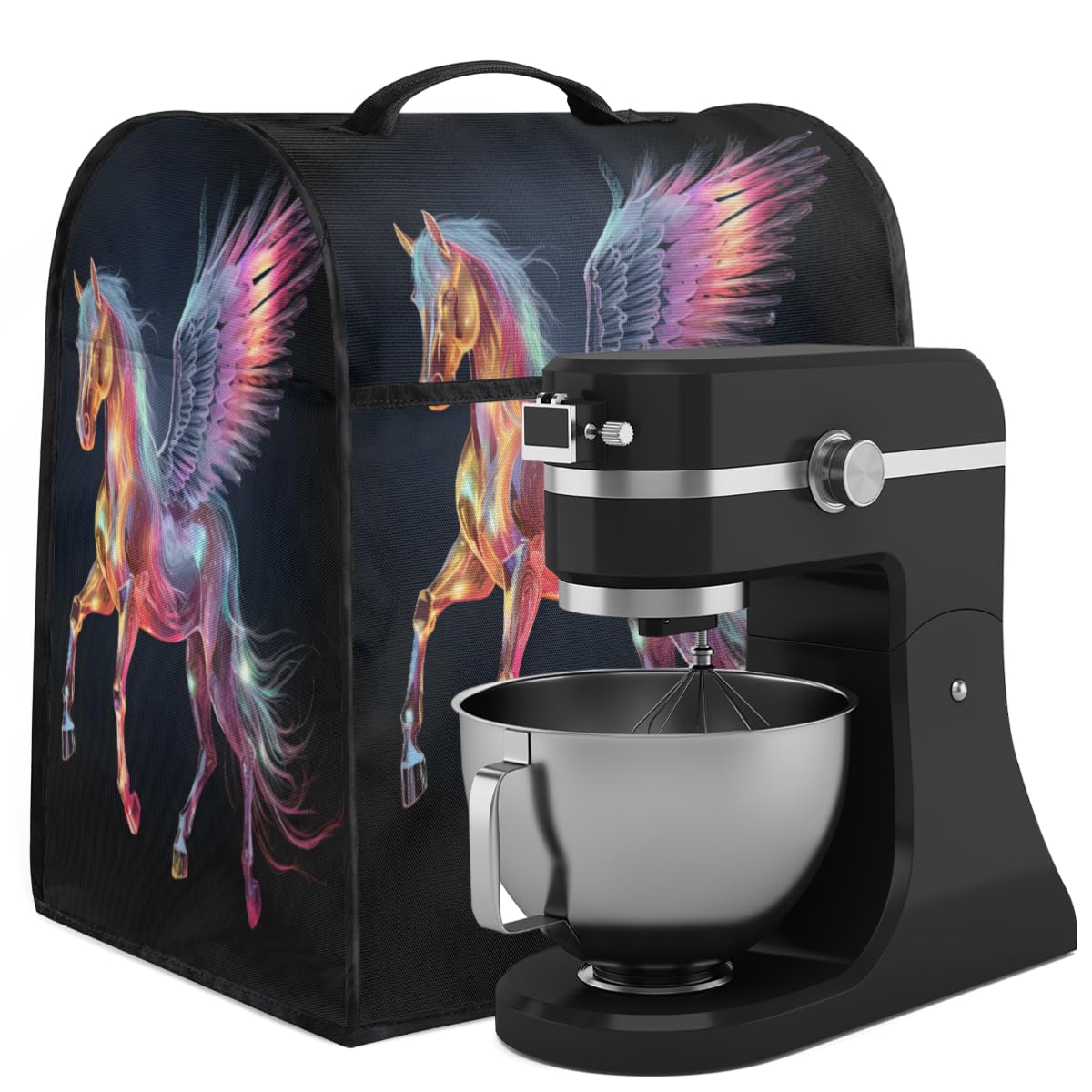 Coffee Maker Cover Colorful Pegasus Kitchen Appliance Covers Small Appliance Covers Blender Cover Juicer Cover Dust Covers for Kitchen Appliances with Top Handle and Pockets,Washable,B572