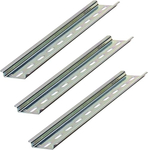 Miniatura 7 de Fielect Guía de montaje de acero ranurado para riel DIN de 7.874in x 1.378in x 0.256in de grosor, tono plateado
