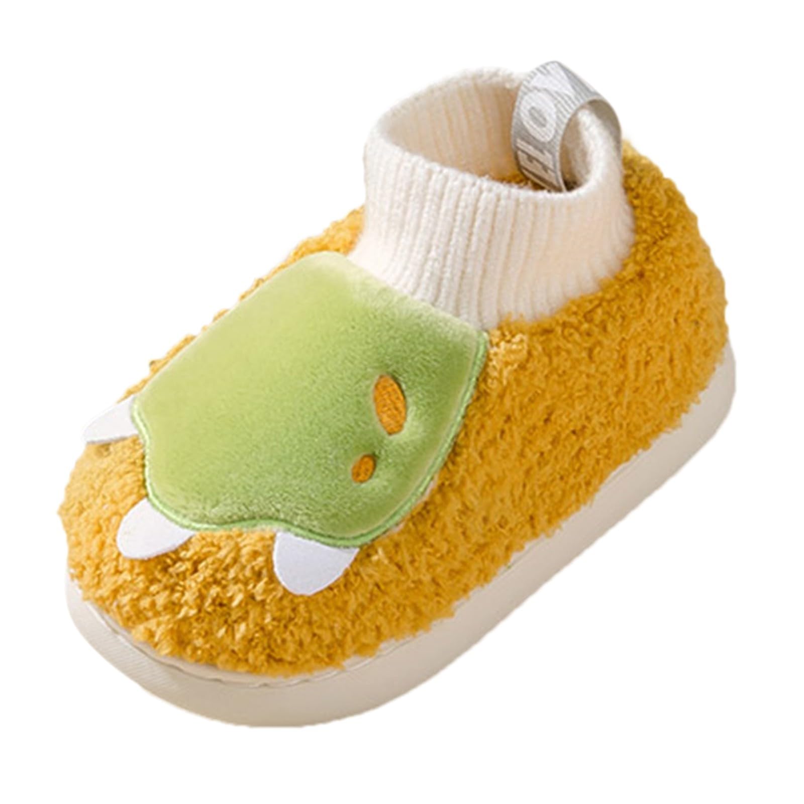 Girls Boys Unisex Home Slippers Warm Dinosaur House Slippers For Infant And Toddler Lined House Shoes for Kids Boys (Yellow, 6.5 Infant)