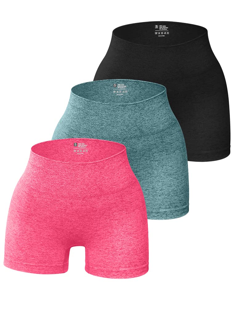 OQQ Women's 3 Piece Yoga Workout Athletic Seamless High Wasit Gym