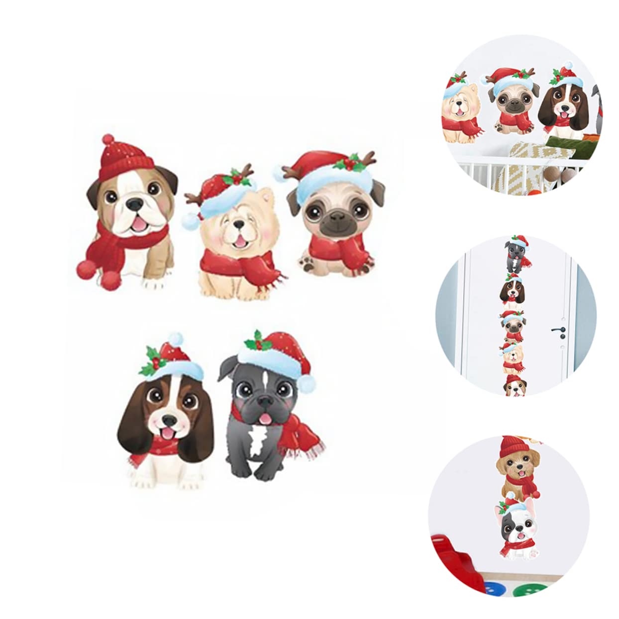 UKCOCO 5hojas Pegatina Navideña De Cartoon Para Ventanas Adorno Decorativo Para y Tiendas De Aplicar y Remover Para Navidad