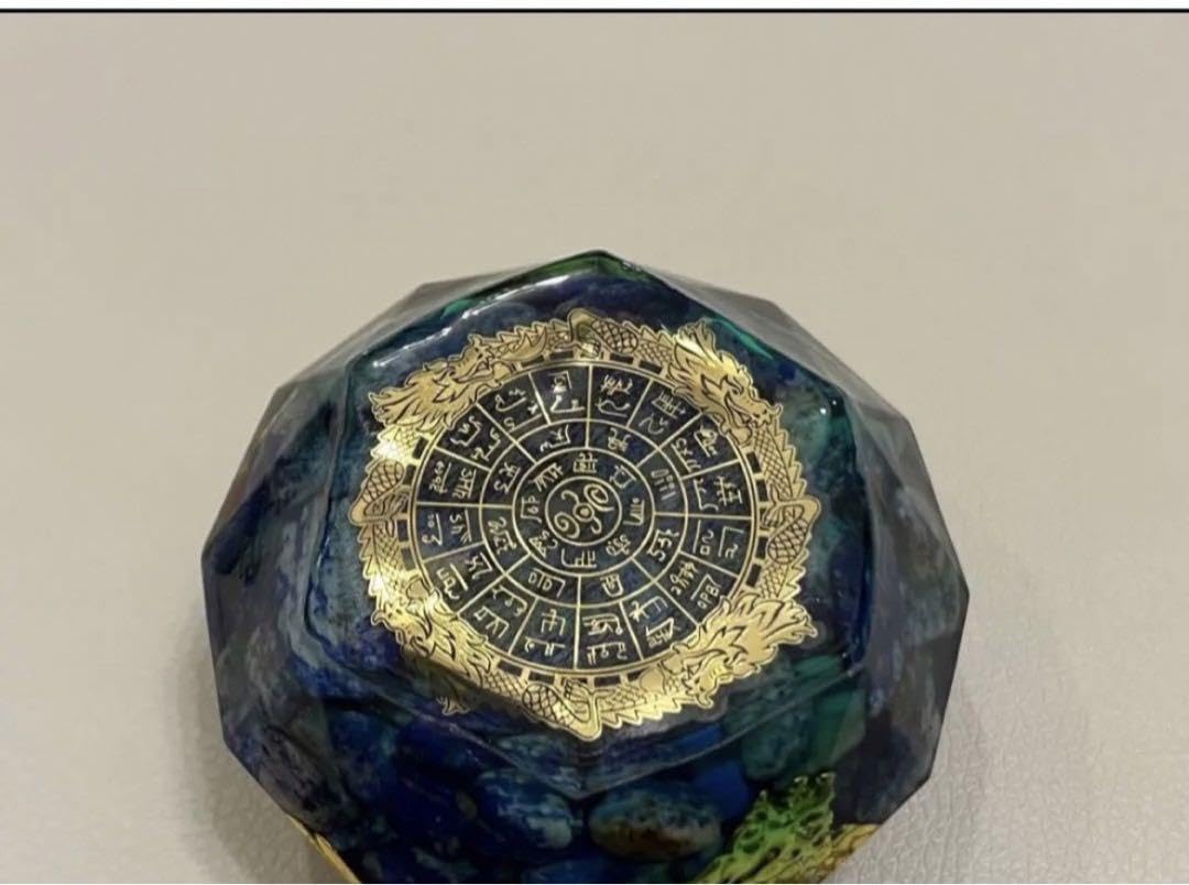 金運•財運上昇〜パワーUP金龍＆鳳凰⭐️龍体文字フトマニ図　オルゴナイト Amazon.co.jp: 金運財運上昇～パワーUP金龍＆鳳凰龍体文字
