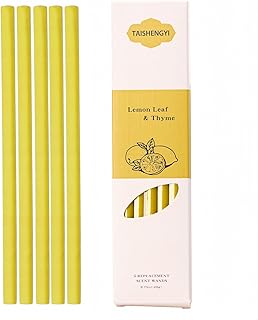 Non-Toxic Air Freshener Refill，Natural Air Fresheners for Home Lasting Over 30 Days,5 Pcs 6" Per Pack for Car, Home, Office, and Mom.(Lemon Leaf and Thyme)