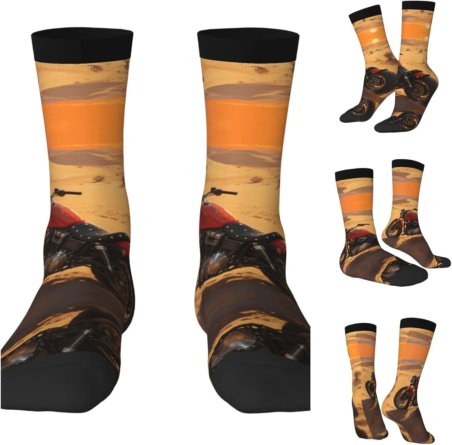 Calf Socks Casual Above Ankle Sock MotorcycleCrew Socks for Men Women Moisture Wicking Cushion Sports
