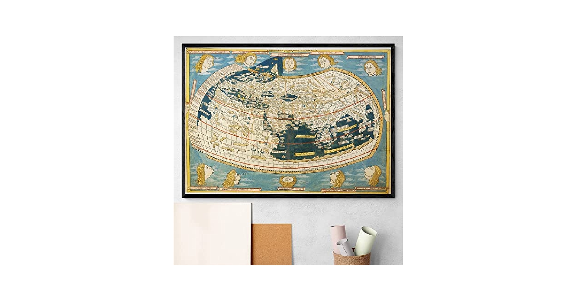 Amazon.co.jp: 1482 プトレマイオス世界地図 古代中世地図