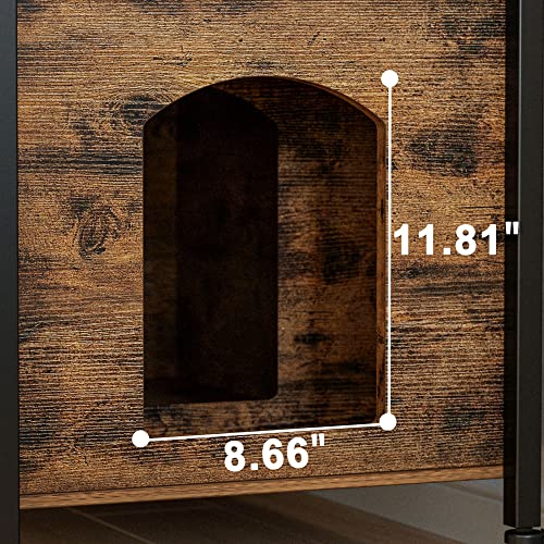 Ironck Litter Box Enclosure With Storage And Wheels, Large Wood Hidden Cat Cabinet, Indoor Cat Washroom Furniture With Divider, Fit Most Of Litter Box, Vintage Brown #TOP7