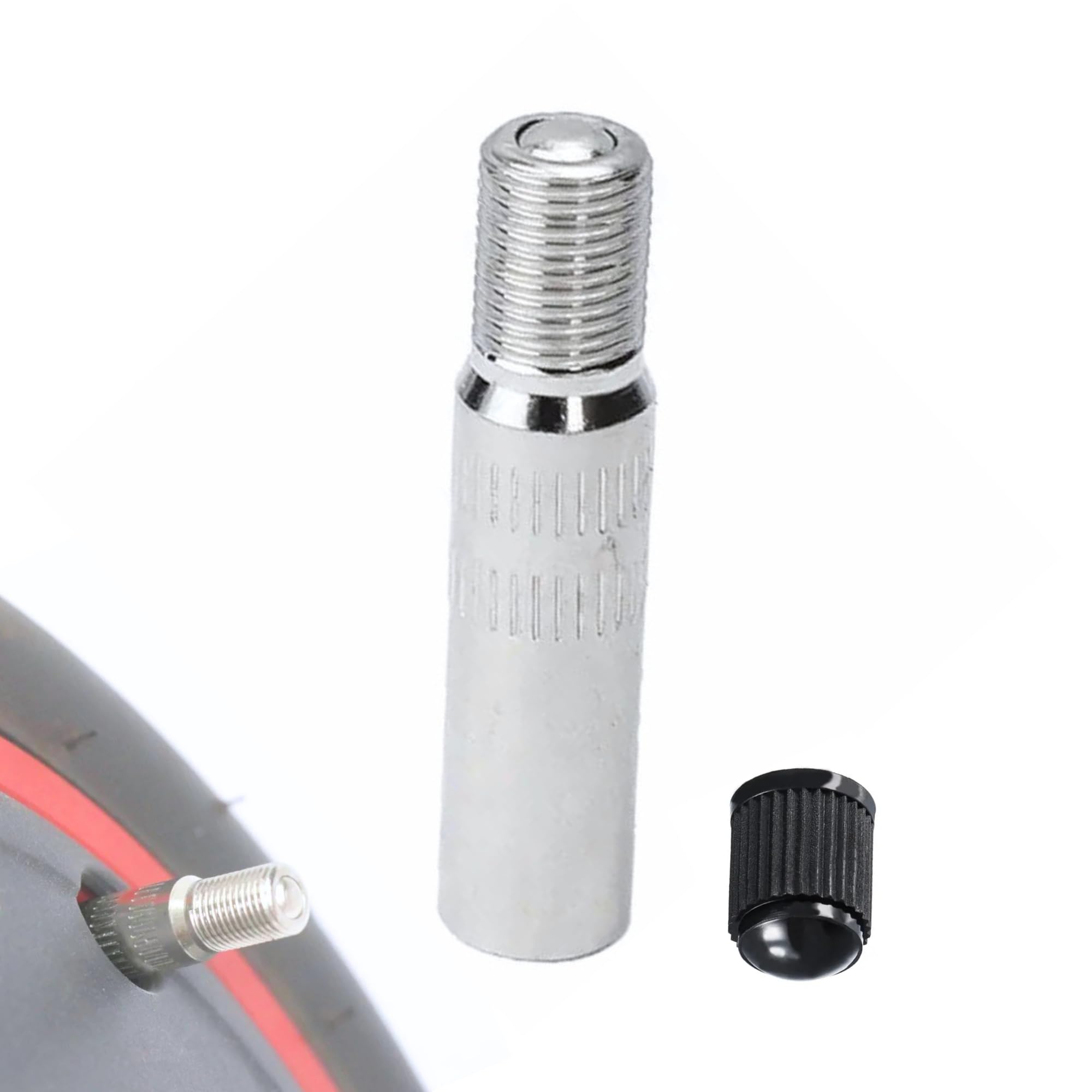 Adaptador de Válvula Antirretorno de Inflado para Patinetes Eléctricos | Prolongador/Alargador Universal Xiaomi, Cecotec, SmartGyro, Bicicletas, Coches, Motos | Accesorios Inflador Patinete