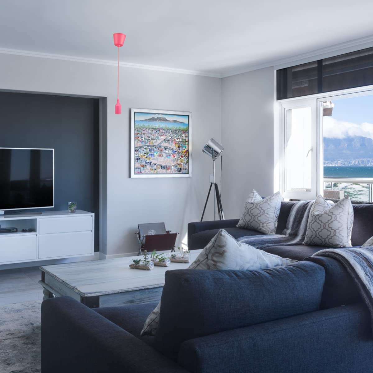 Jandei, E27 Silicone Lampholder, Pendant Lamp with 90cm Adjustable Cord. Decoration Living Room, Bedroom, Bedroom - Image 2