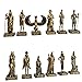 Gods of Egypt Statues Sets, 12 Piece Egyptian Gods Resin Figurines Hand Painted Bronzed Statue, Sekhmet, Anubis, Isis Figurines for Home Office Altar Decor, Black Gold Finish Sculptures