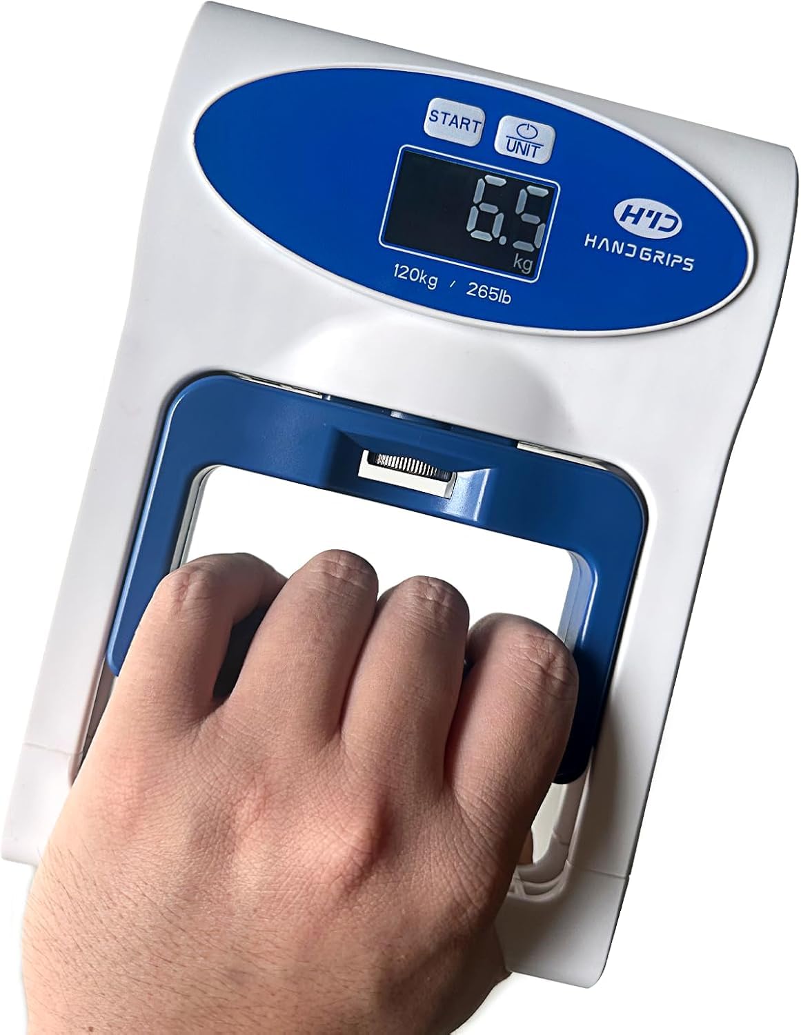 MEGAWISE Dinamómetro de fuerza de agarre digital 120 kg, probador de mano, sensor de alta precisión, pantalla LCD