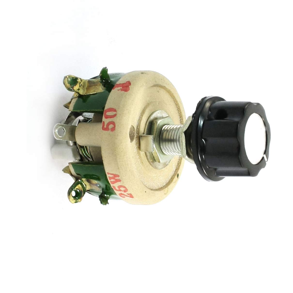 Accessoires pour résistances Tourner les interrupteurs muraux Résistance 25W 50 Ohm Réglable Cône Céramique Gradateurs Commutateurs Disque Rhéostat