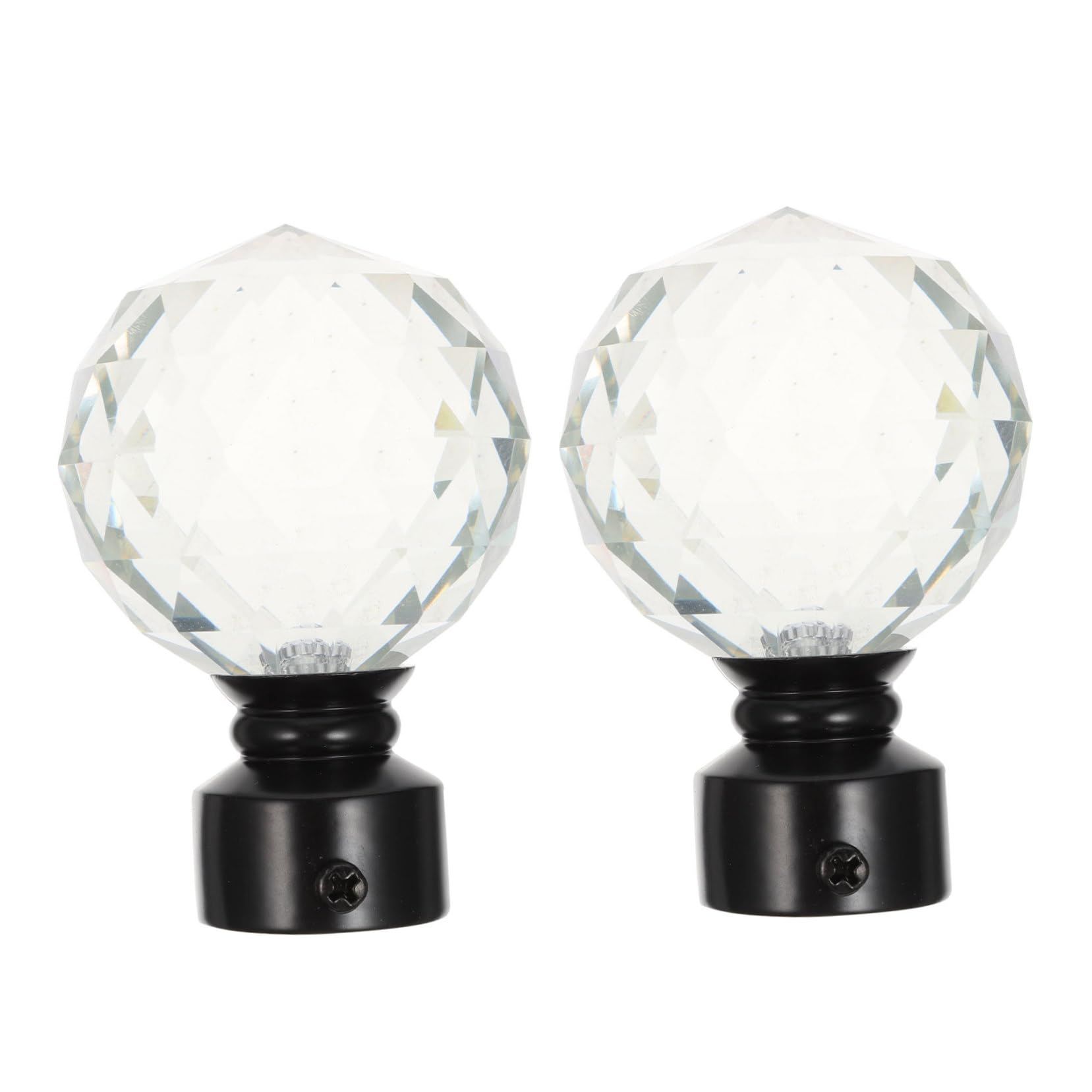 OUNONA Support Tringle à Rideaux en Fer Noir, Embouts de Tringle à Rideaux Décoratifs Simples et Rétro, Lot de 2 pour Maison et Appartement