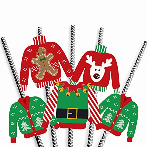 Set de 24 pitillos decorativos navideños de papel miniatura 6