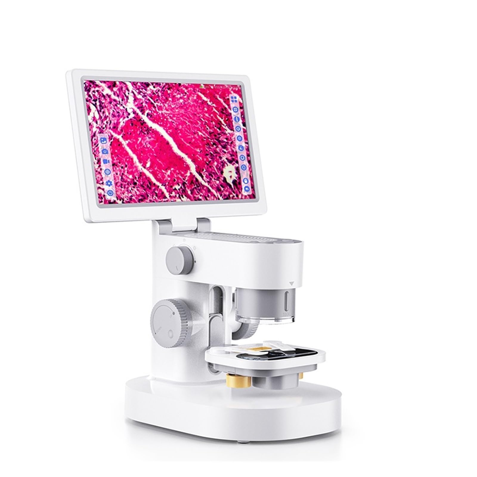 microscopio, Microscopio Biológico De 9 Pulgadas con Vídeo Estereoscópico Digital Aumento 1200X para Adultos
