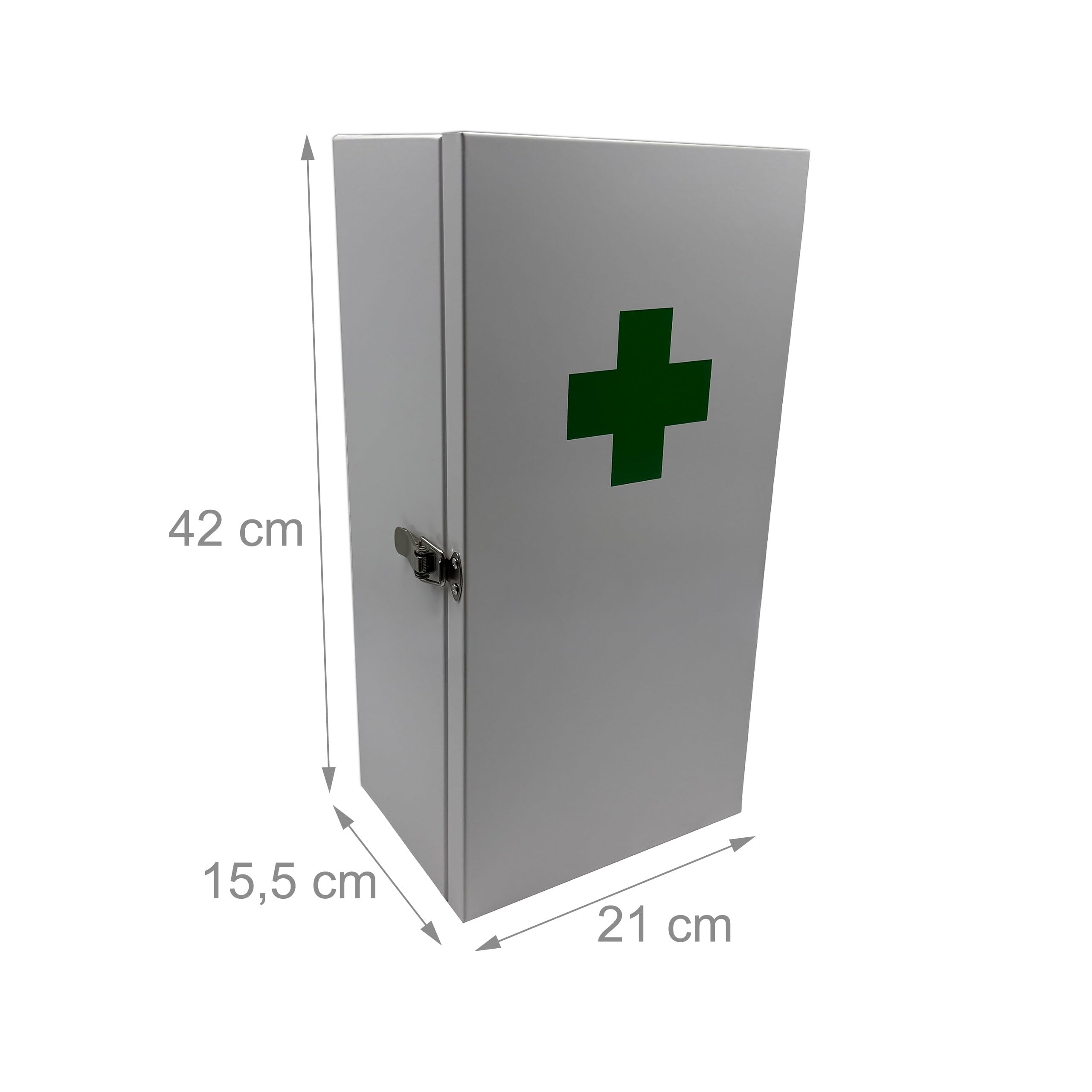 Armoire à Pharmacie Relaxdays, 3 Compartiments, H x L x P : 42 x 21 x 15,5 cm, pour médicaments, Mural, Blanc/Vert