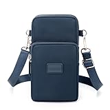 Bolsa transversal para celular feminina, leve, pequena, bolsa tiracolo para celular, bolsa de viagem bolsa de ombro para mulheres, Azul escuro, Small