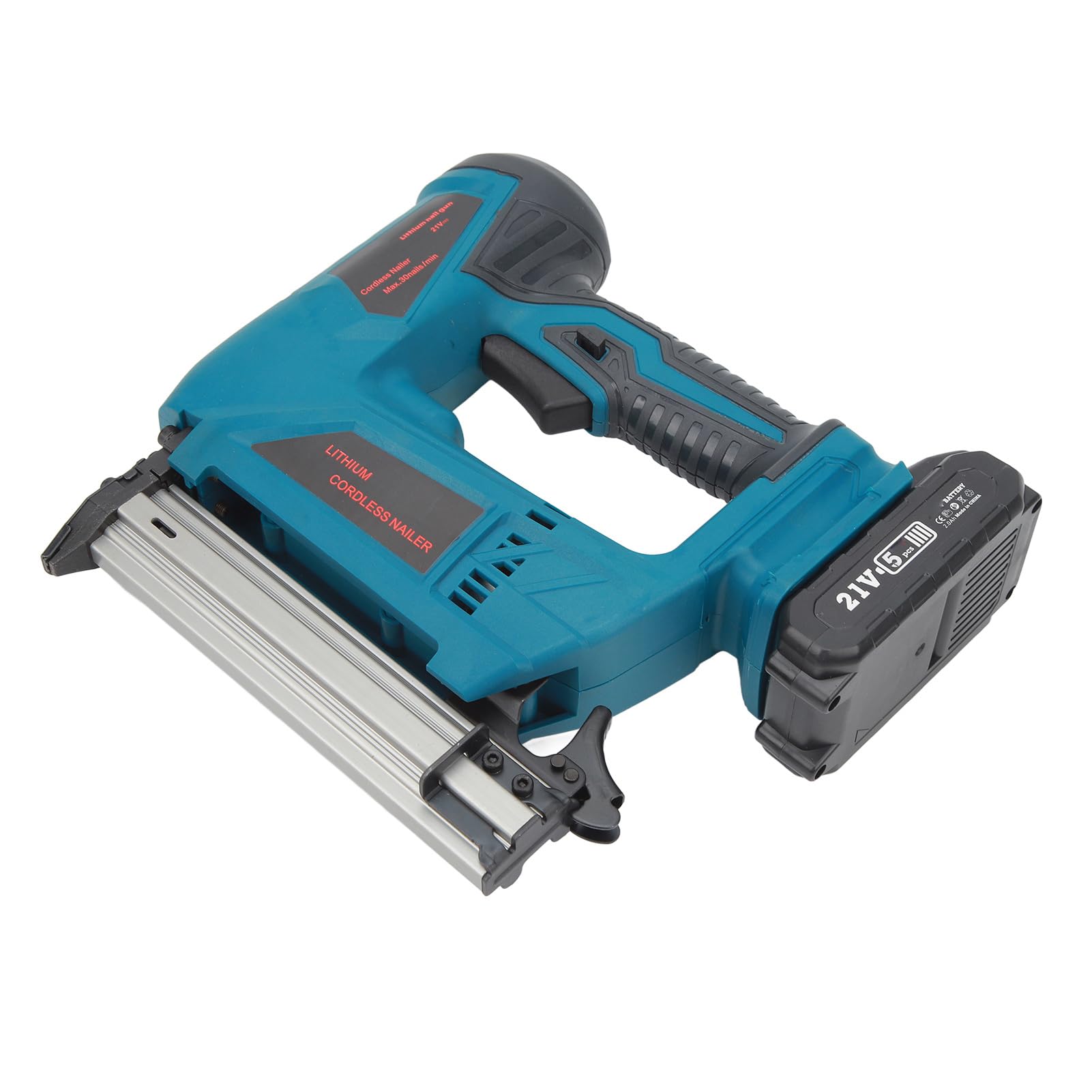 Cloueuse sans Fil au Lithium, Pistolet à Clous électrique avec 100 Chargeurs Maximum et Batterie au Lithium de 2 Ah, pour le Rembourrage, le Travail du Bois et la Menuiserie