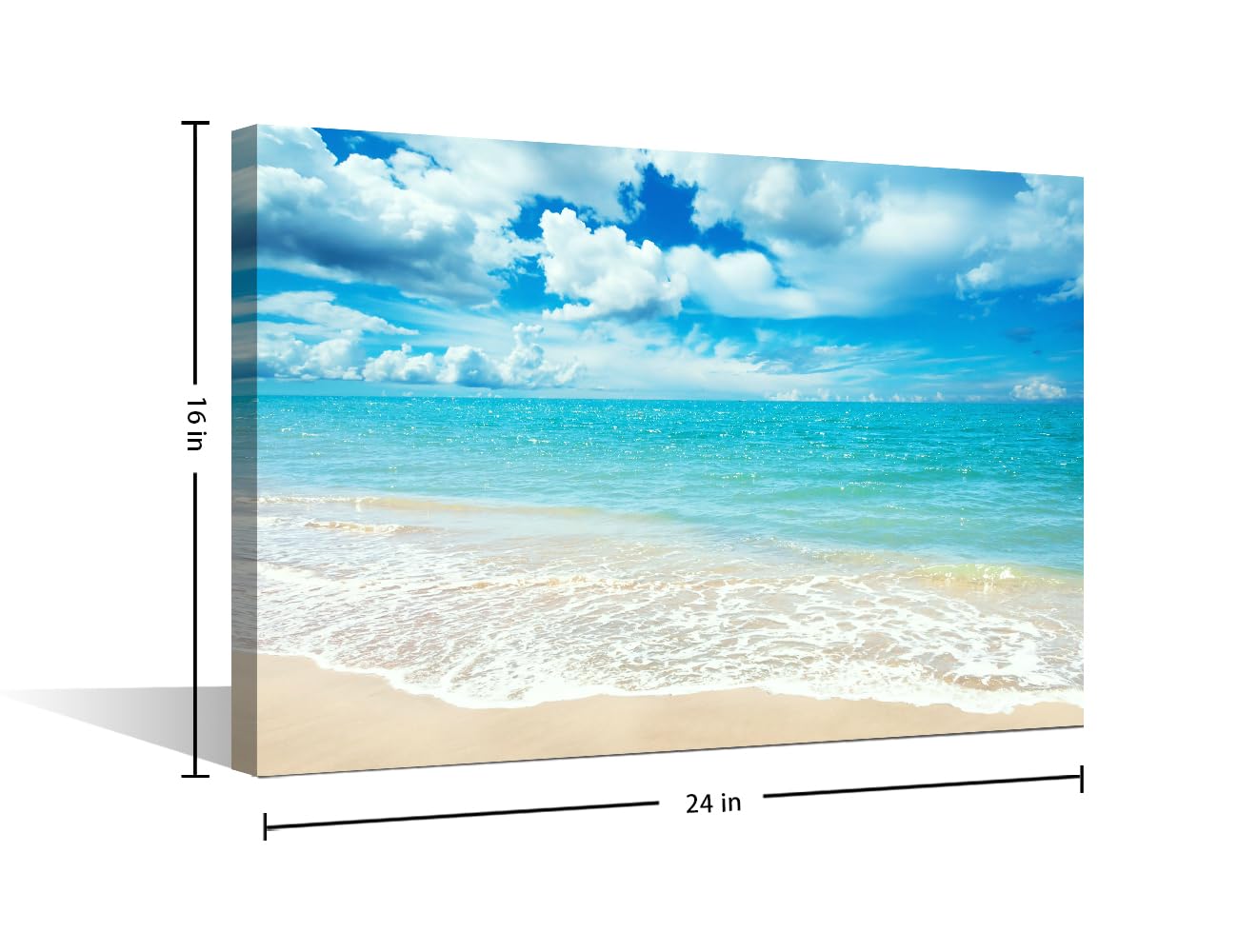 Canvas Wall Art Canvas Print Tropical Teal Ocean Sea Beach Shore Paradise Art for Living Room Office Bedroom Dining Room Wall Decor Stretched and Framed Ready to Hang - Image 2