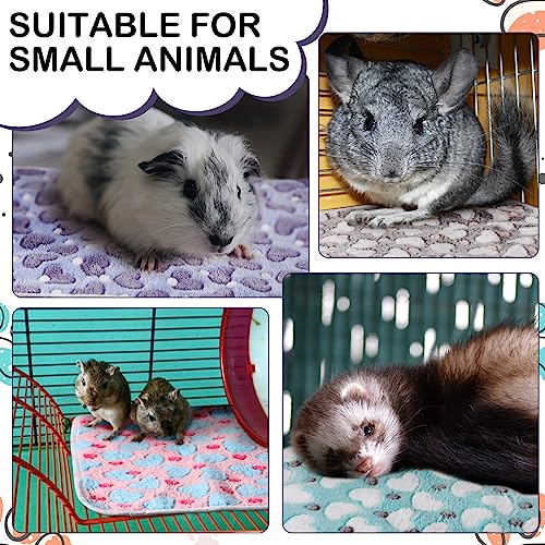 4 Pcs Waterproof Guinea Pig Blankets Washable Small Animal Fleece Bedding Absorbent Guinea Pig Cage Liners Reusable Pet Pee Pad Sleep Mat Pad Cover for Hamster Ferret (Heart Pattern - Image 4