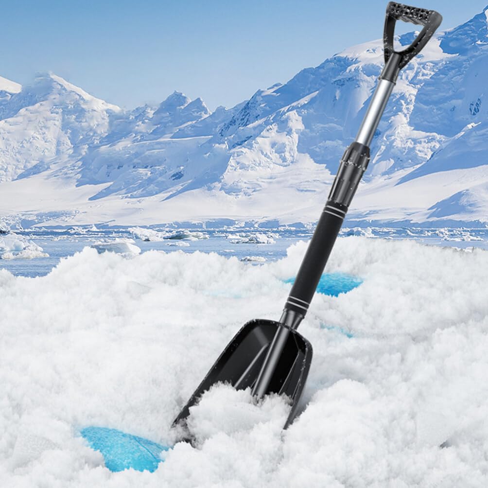 Yardwe Pala per Neve Retrattile in Materiale Robusto Pala da Neve Multifunzionale Manico Ergonomico per Auto e Esterni