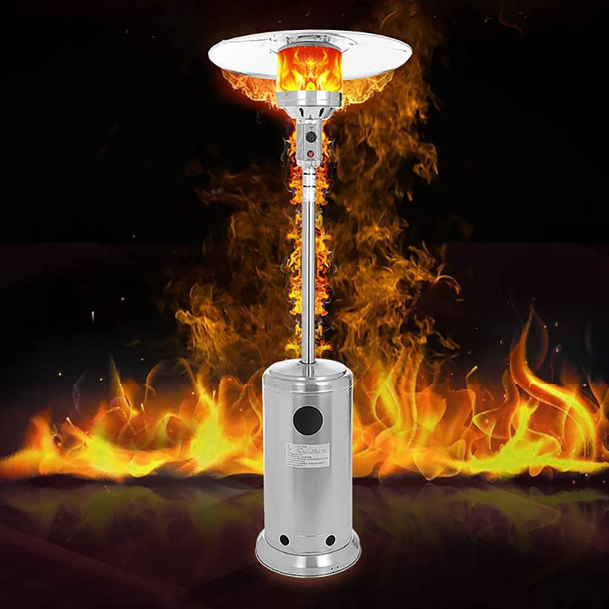 Patio Heater, 48000 BTU Stainless Steel Outdoor Propane Heater, Floor Standing Heater, Gas Patio Heater, for Restaurant Garden Yard