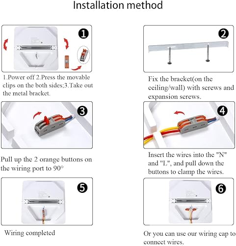 Miniatura 8 de Airand Lámpara de techo LED de 5000 K lámpara de techo empotrada de 18 W lámpara LED cuadrada de 106 pulgadas para hogar y oficina pasillo con 180