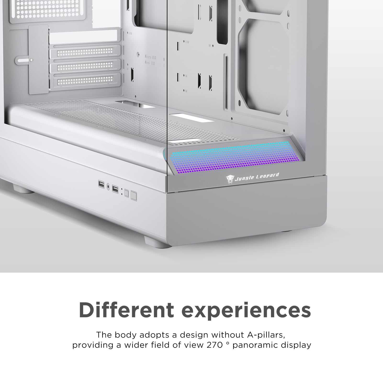 TZMRIT MS-01 Micro ATX Computer Gaming PC Case (bianco)
