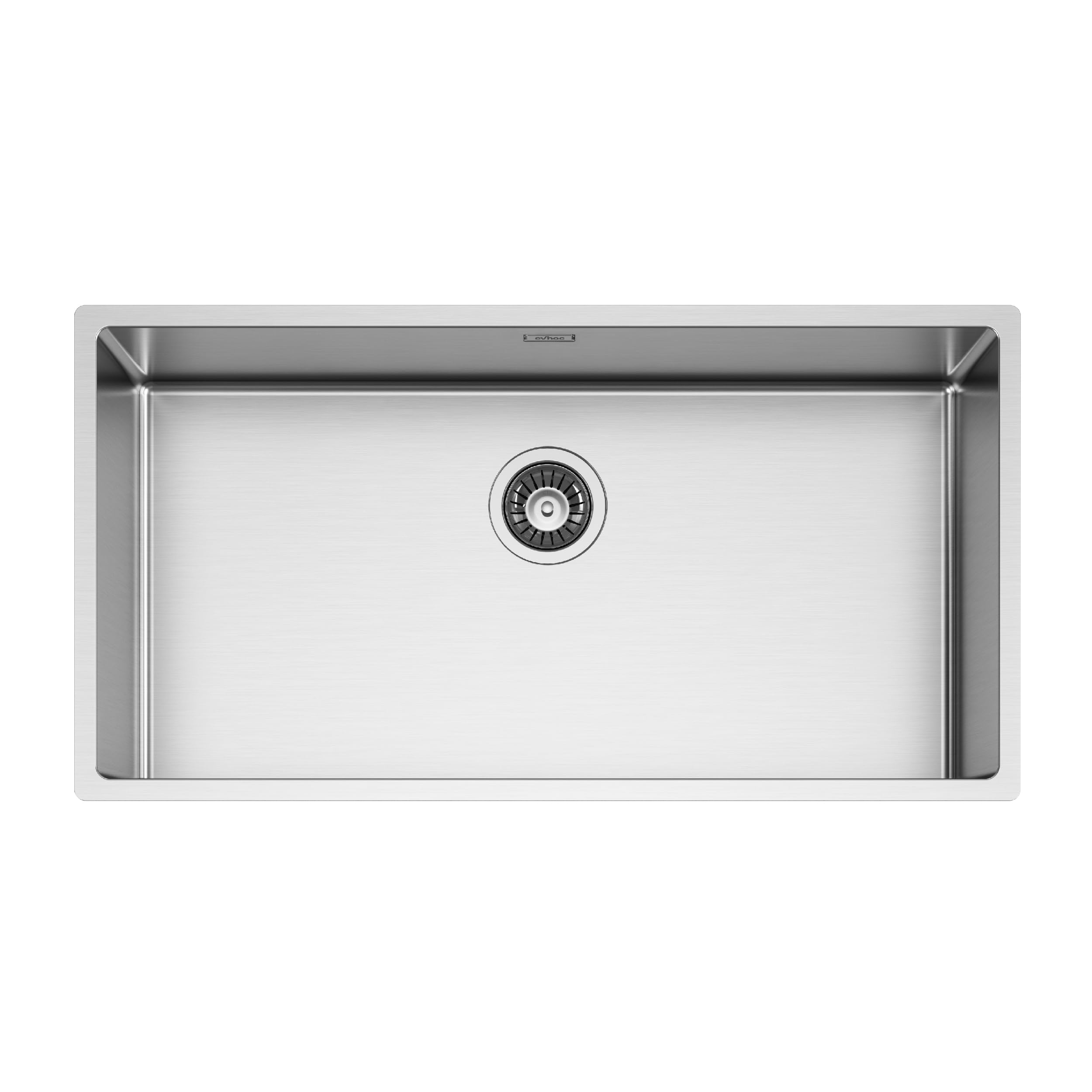 EVHOC Lavello Cucina Sopratop 1 Vasca 84x44 cm, Lavandino in Acciaio Inox Vasca Unica con Finitura Satinata, Piletta e Sifoni Inclusi, Made in Italy, LUMIUM XXL