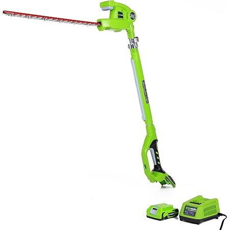 Greenworks 20-Inch 24V Cordless Pole Hedge Trimmer, 2.0 Battery Included 22242