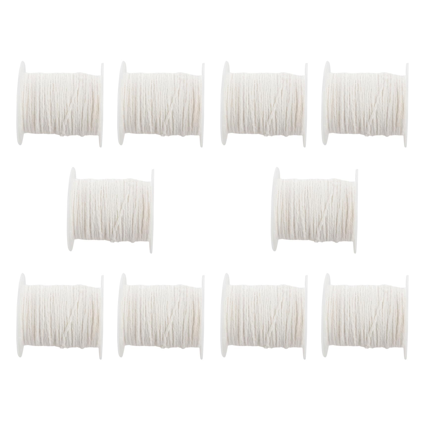 Hndhbfgrt 10X Candle Wick, Flat Wick, Round Wick, Lamp Wick, Coil - 61 M, for the Production of Candles