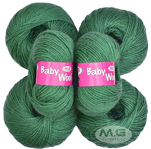 Image of M.G ENTERPRISE 100% Acrylic Wool Moss 12 Pc Baby Wool 4 ply Wool Ball Hand Knitting Wool /Art Craft Soft Fingering Crochet Hook Yarn-FC Art-AJJ