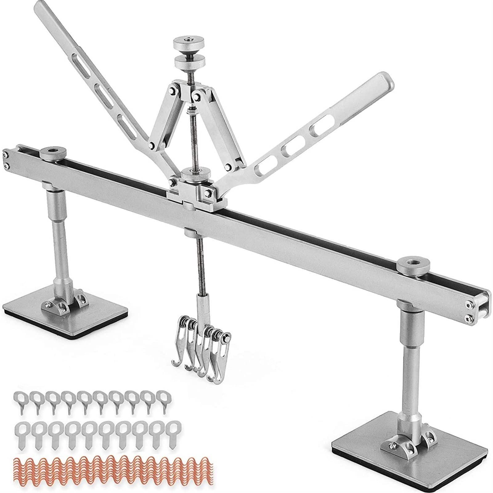 Auto Dent Puller Kit, Body Damage Removal Tool with Straightening Bar, Wavy Wire, Suction Cups for Auto Repair