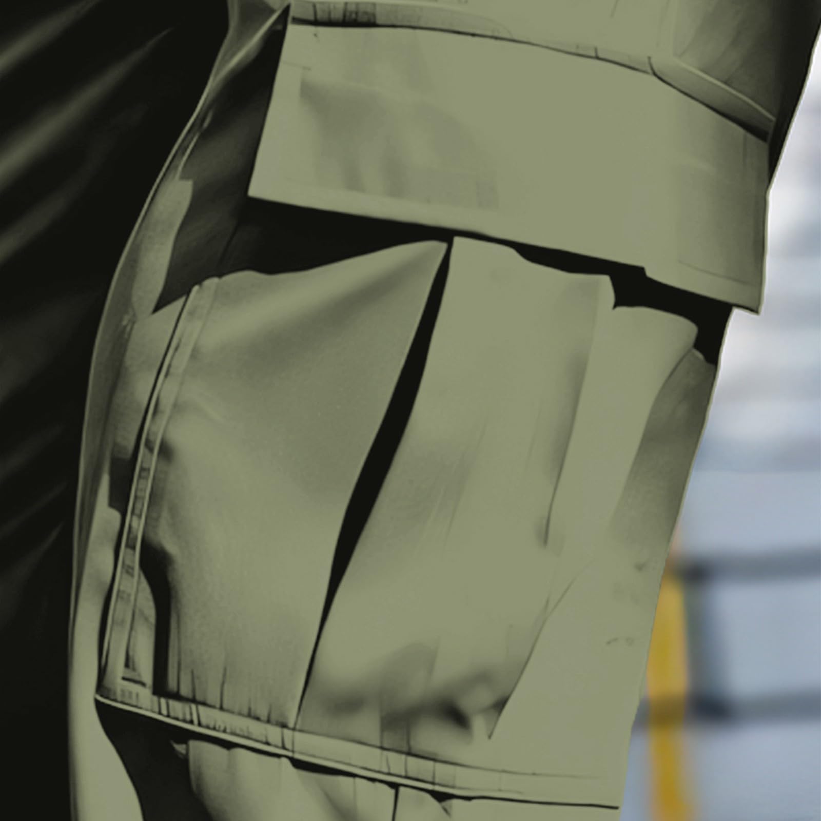 Generisch Pantaloni cargo da uomo Slim Fit: pantaloni outdoor con molte tasche, pantaloni da lavoro, leggeri, per il tempo libero, sottili, da trekking, traspiranti, in tinta unita, per tutti i giorni