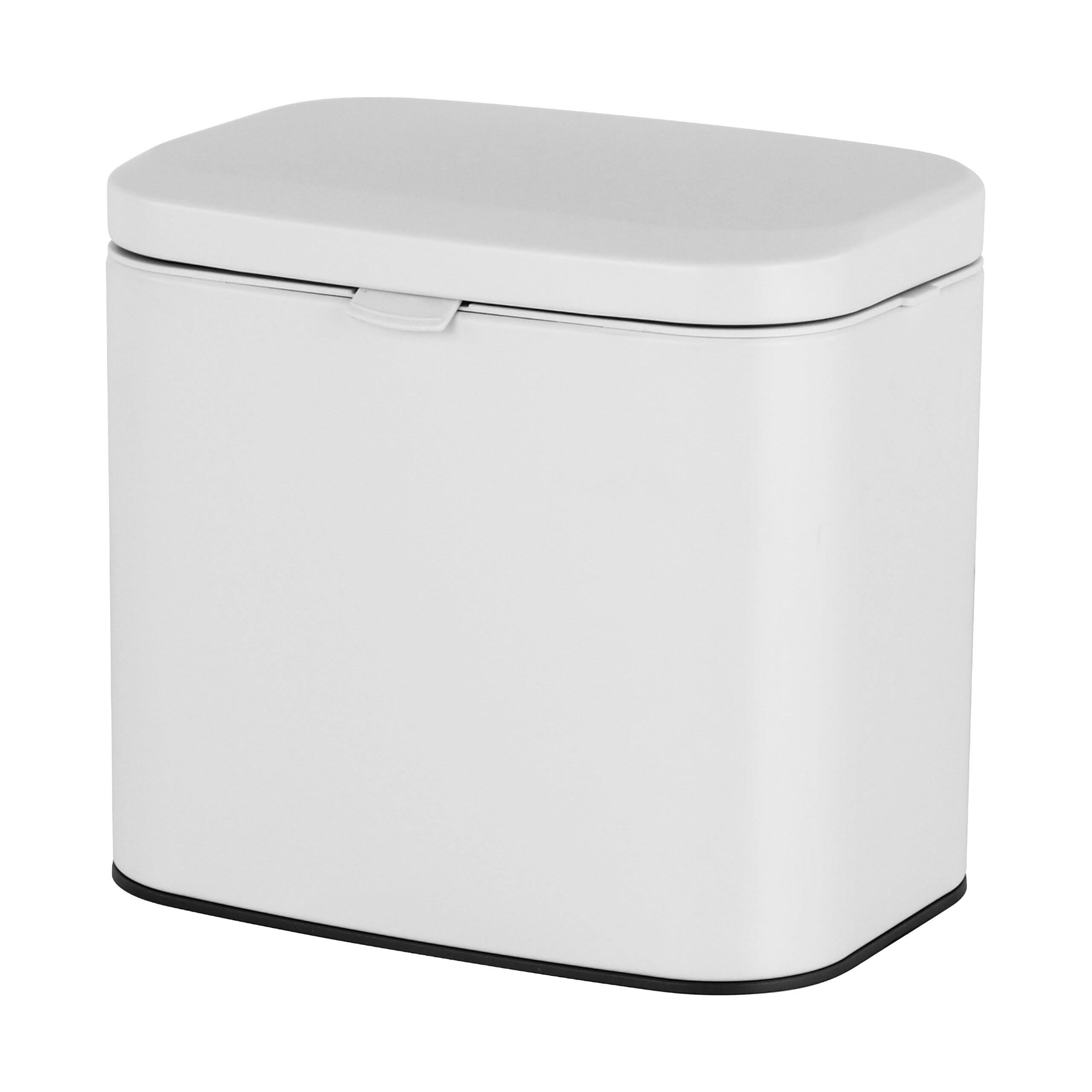 Relaxdays - Cestino da parete 4 l, da appendere o incollare, bianco | Con secchio interno, metallo, per cucina o bagno