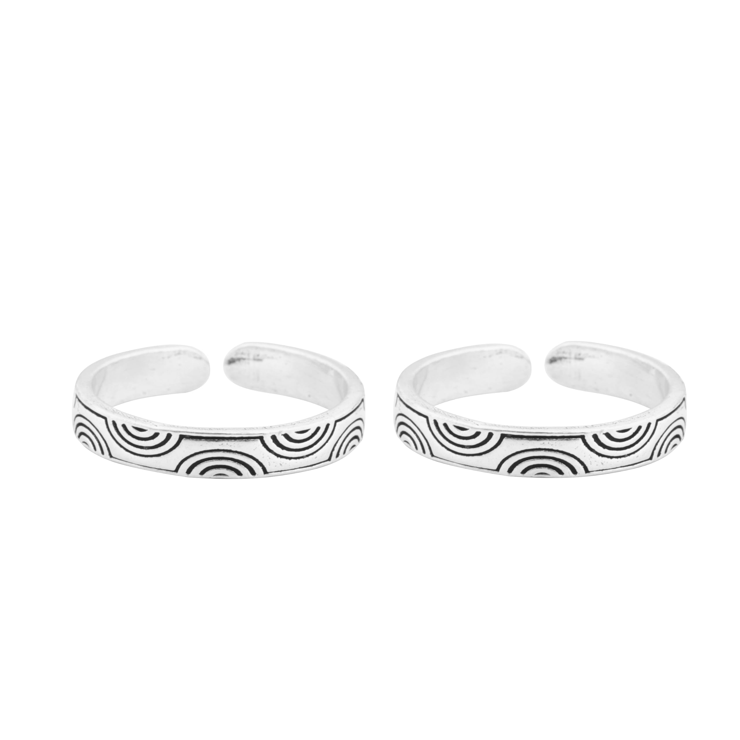 925 Sterling Silver Adjustable Toe Ring for Women, Rainbow Arc Pattern, Minimalist Geometric Open Band, Daily Wear & Beach Style With 925 Stamp & Certificate of Authenticity | 6 Month Warranty-image-4