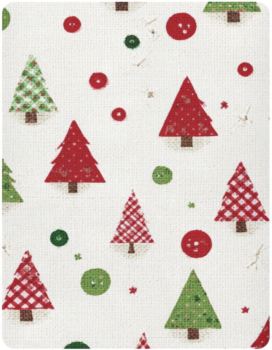 Crib Sheets Baby for Boys Girls Breathable Neutral Toddler Bed Sheets for Standard Size Toddler Mattress 39x27 Inch Christmas Tree Button White