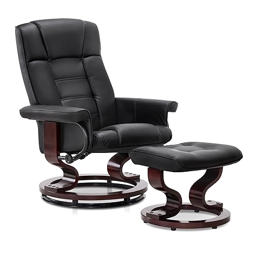 MCombo Manual Swivel Recliner with Ottoman, Chair Ottoman Set for