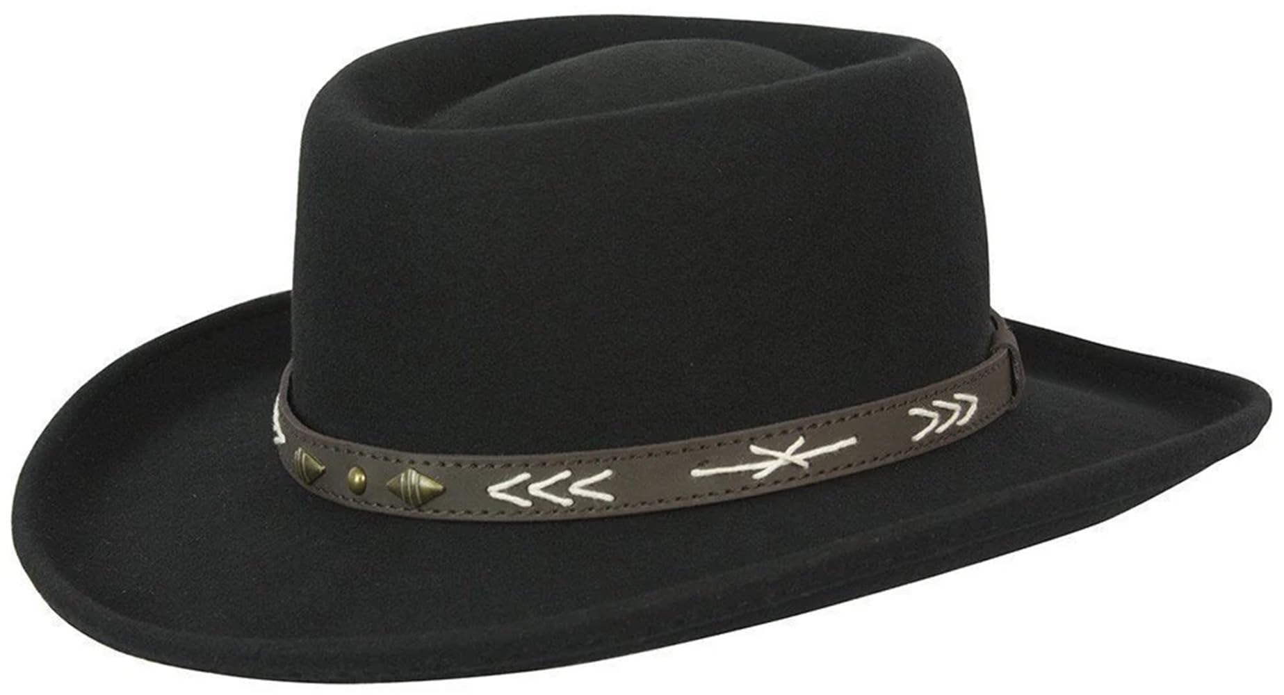 Conner Arizo Gambler Wollfilzhut Hut Filzhut mit UV-Schutz Outdoorhut Westernhut Cowboyhut Damen/Herren - Wollhut Winter Herbst Sommer Frühjahr