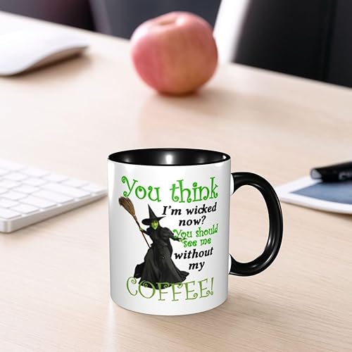 Miniatura 6 de You Think I'm Wicked Now, You Should See Me Without My Coffee! Taza de café de cerámica de 11 onzas  Tazas divertidas con mango negro
